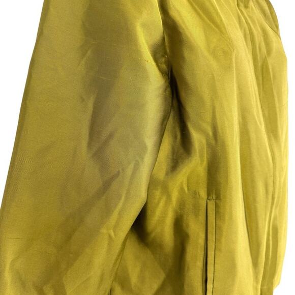 Chicos Travelers Collection Lentil Green Lined Silk Blend Jacket Blazer sz 1 / M - Picture 3 of 16